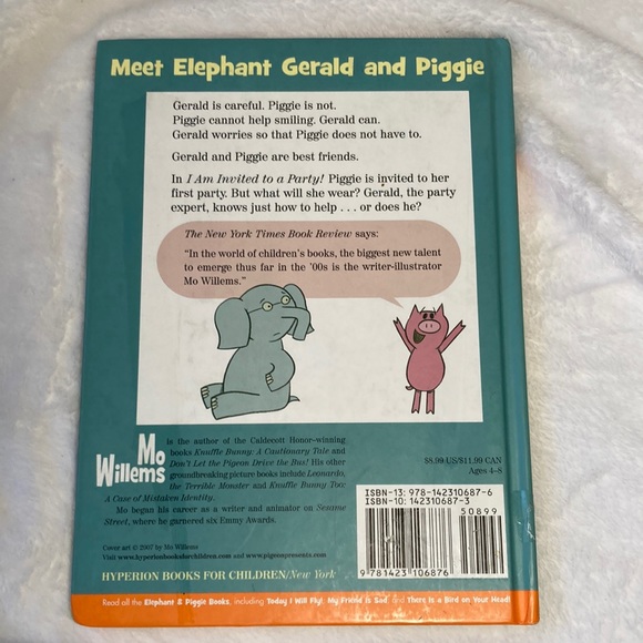 I am Invited to a Party - An Elephant & Piggie Book by Mo Willems - Hardcover - Picture 3 of 3